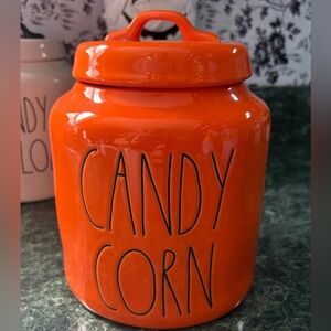 Rae Dunn Halloween Orange Candy Corn Canister